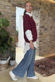 Made in Italy Big Softie Cap Sleeve Knit Top Burgundy - 